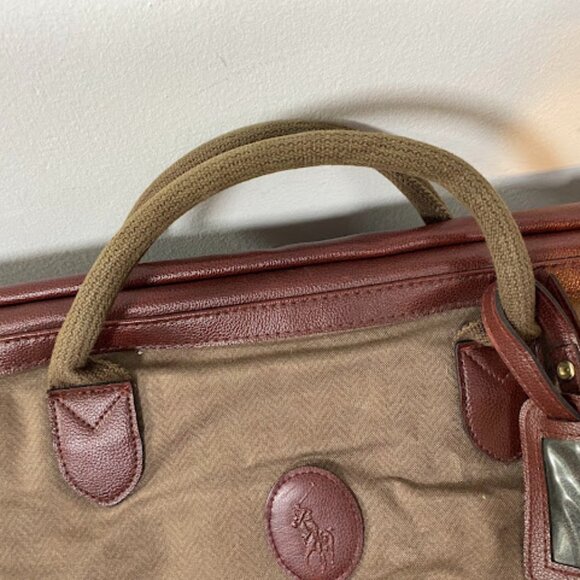 Vintage Polo Ralph Lauren Canvas Leather Large Duffel Travel Bag - Picture 7 of 9
